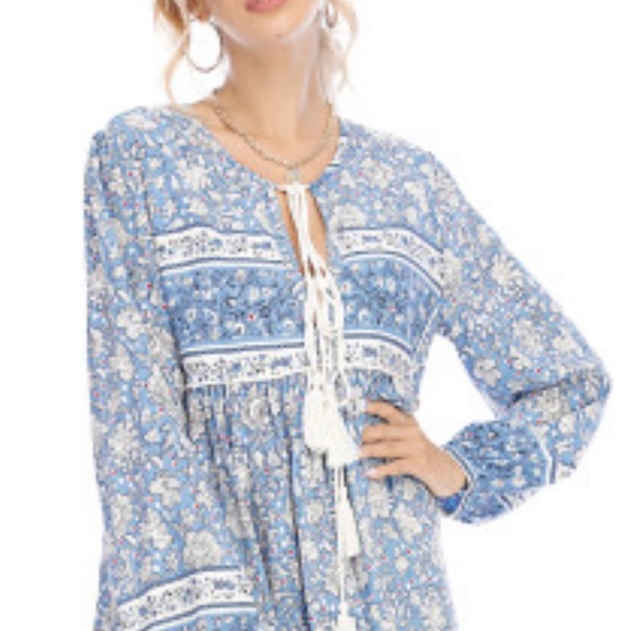 NWT R.Vivimos Boho Tassel Dress - Picture 2 of 14